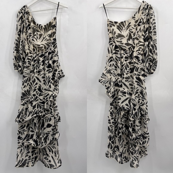 Alexis x Target Botanical One Shoulder Ruffle Dress Size Small - Picture 7 of 9
